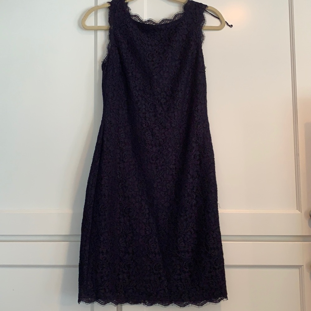 Adrianna Papell navy lace dress
